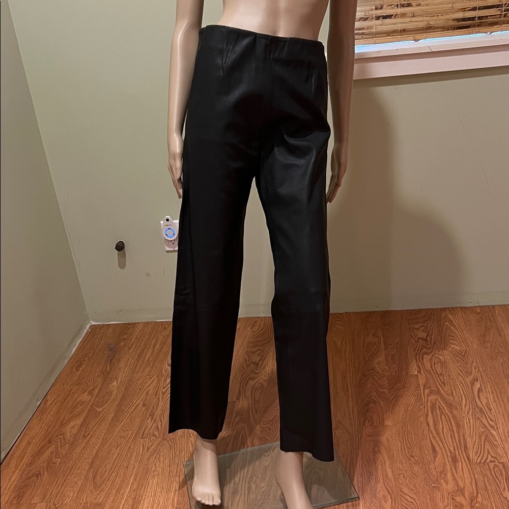 Ecru Genuine Leather Black Pants size 4